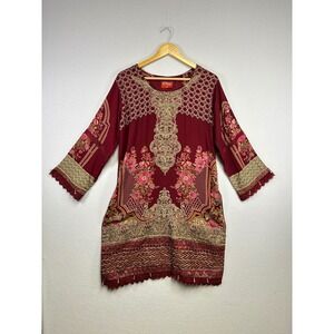 Munira Designer Women's Medium Embroidered‎ Floral Kurti Tunic Top